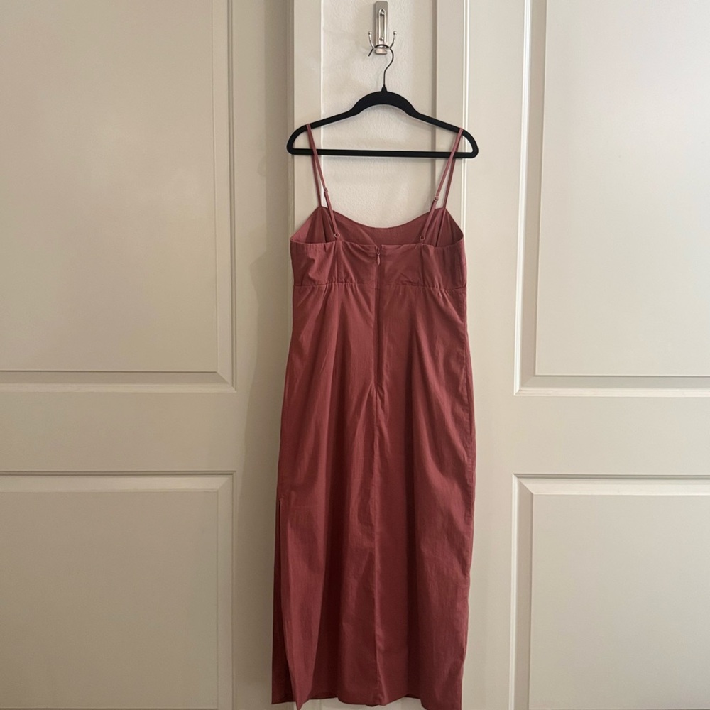 Abercrombie & Fitch Mauve Slip Midi Dress with Side Slit, Size Medium Petite - Picture 4 of 10